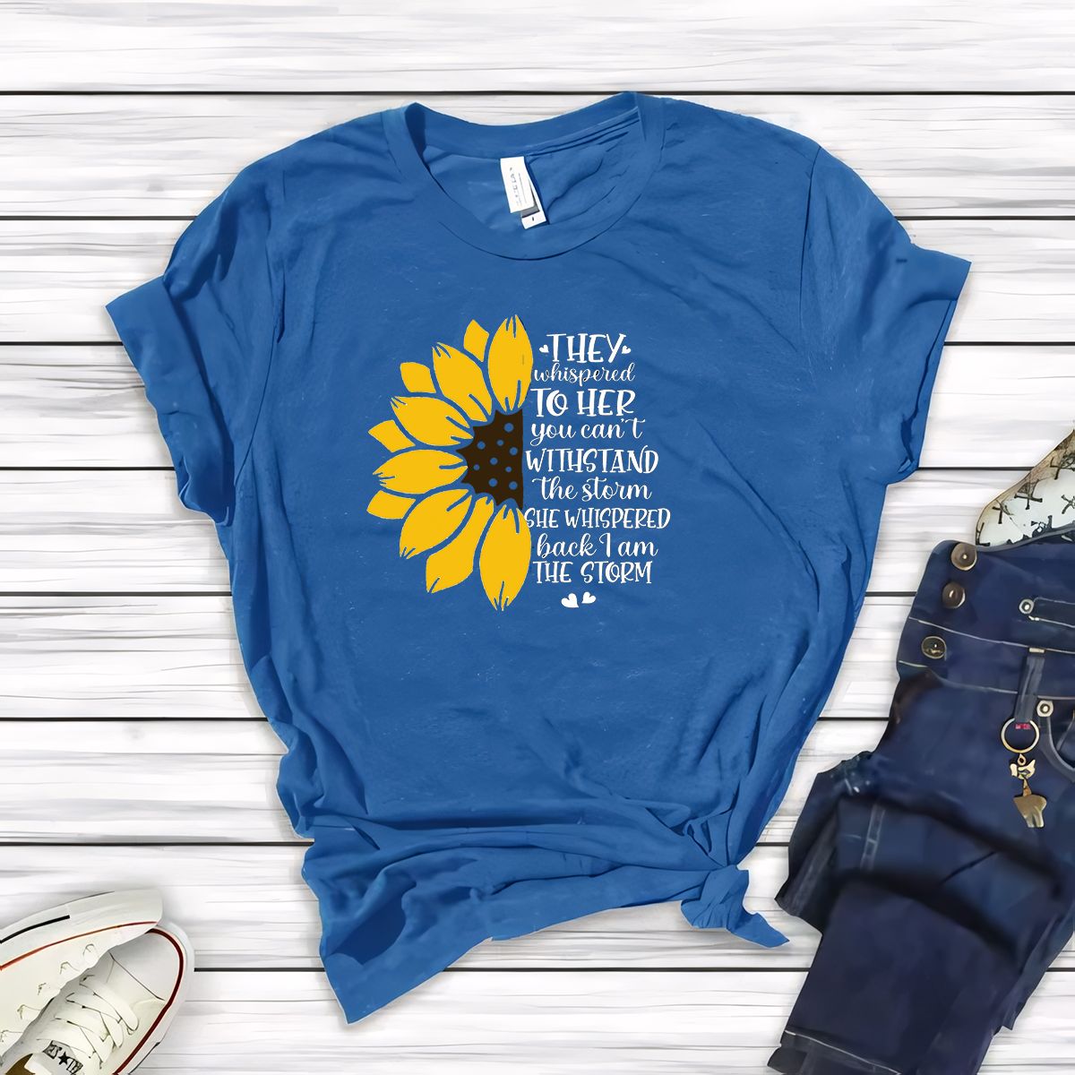 Empowering Sunflower & Mandala "I Am the Storm" Bella Canvas Shirt