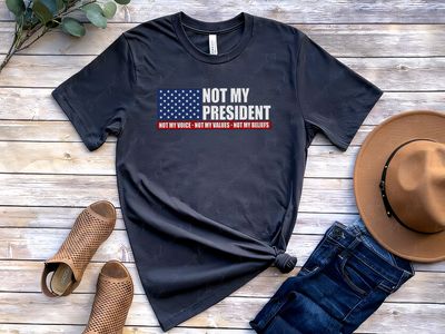 "Not My President - American Flag" T-Shirt