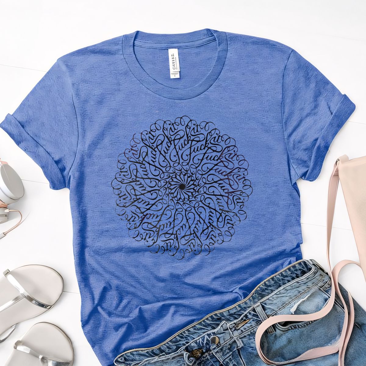 Mandala Pattern T-Shirt with Hidden Message