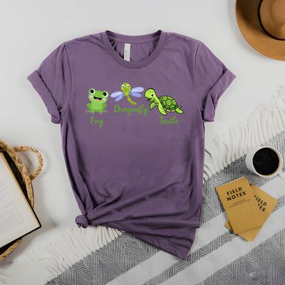 FDT Tee – Frog Dragonfly Turtle Shirt | Bella Canvas (Crew/V‑Neck, S‑3X)