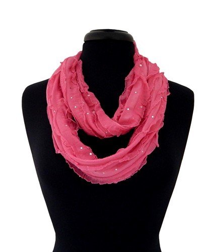 Giltter Ribbon Infinity Scarf - Hot Pink Giltter Ribbon Infinity Scarf - Hot Pink