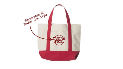 Personalized "Trader Joe" Style Tote Bag