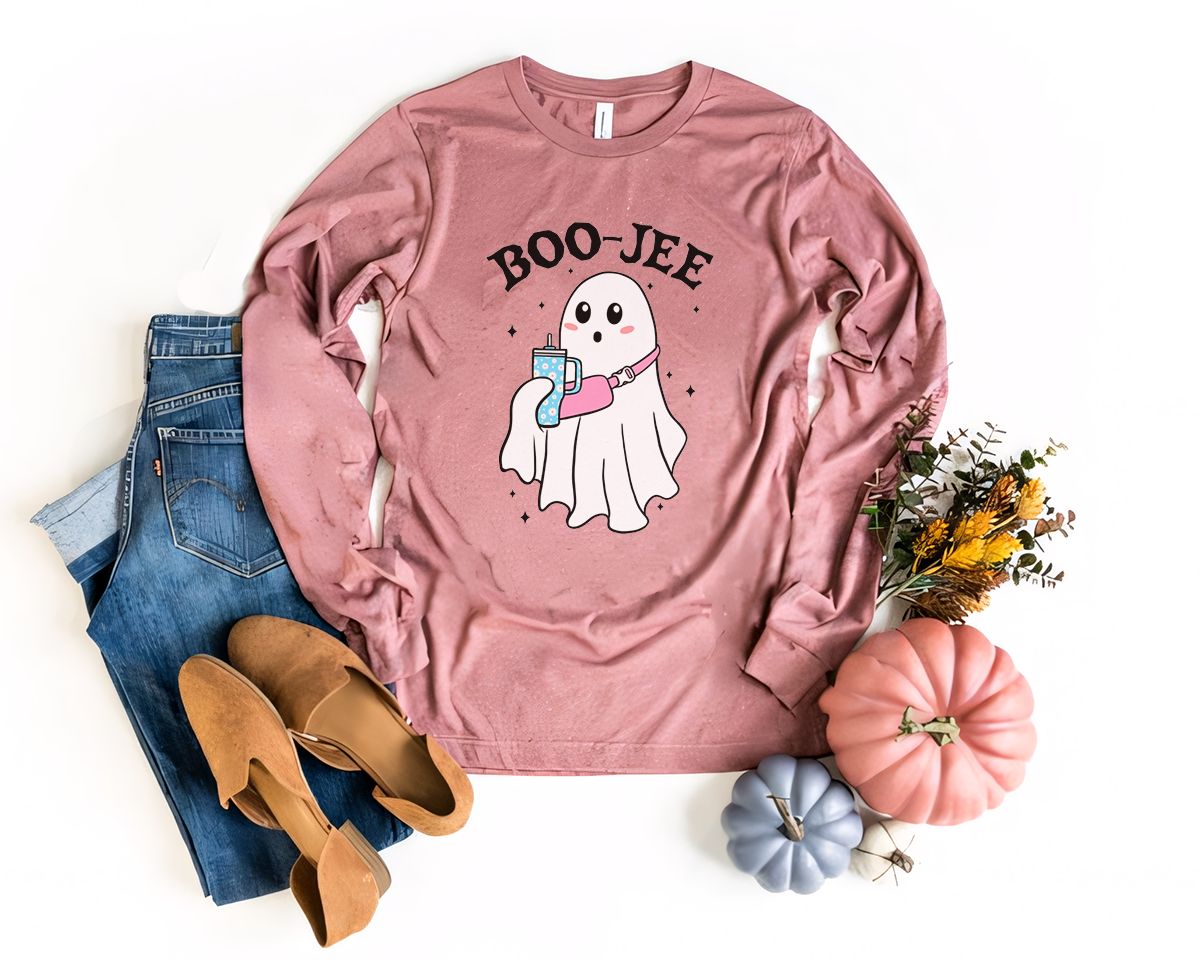 Boo-Jee Ghost Long Sleeve T-Shirt, Size: Small