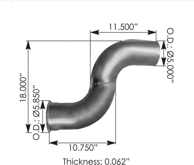 562.U4617094016A Exhaust Pipe ALZ Freightliner 