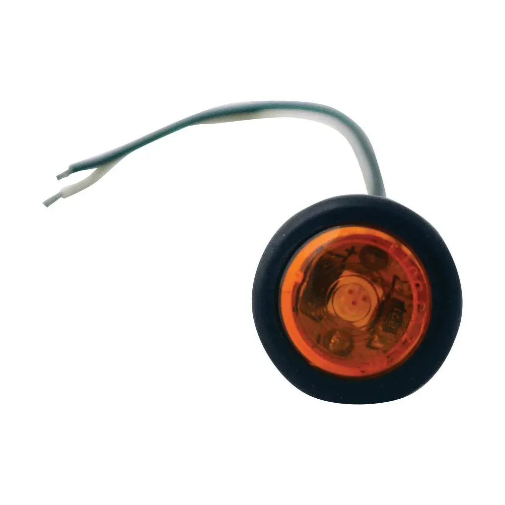 F235214 3/4 F235214 3/4" ROUND MARKER LIGHT FLAT 1 LED AMBER W/ GROMMET & CABLE