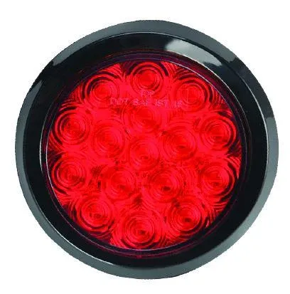 F235508 4” Round Red, 16 SQ LED, 12 Volts, w / grommet
