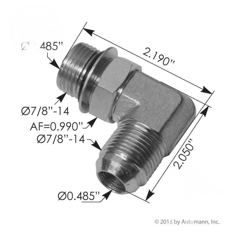 818.70403-1010 Steel Adapter JIC Male/O-Ring Boss M 90 818.70403-1010 Steel Adapter JIC Male/O-Ring Boss M 90