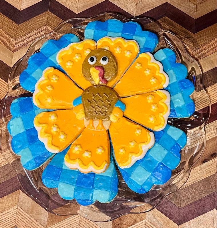 Giant Frosted Sugar Cookie Turkey Platter