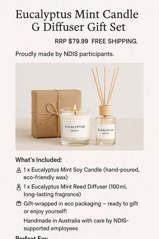 Eucalyptus Mint Candle &amp; Diffuser Gift Set