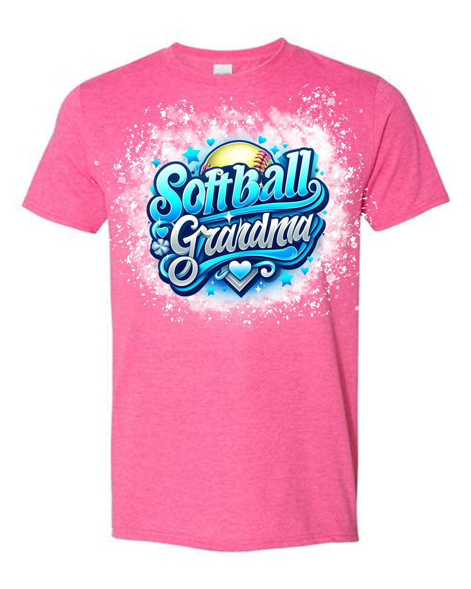 Softball Grandma Bleached Effect T Shirt