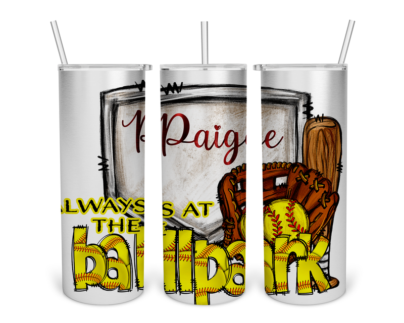 20 oz. Stainless Steel Always at the Park Softball Tumbler