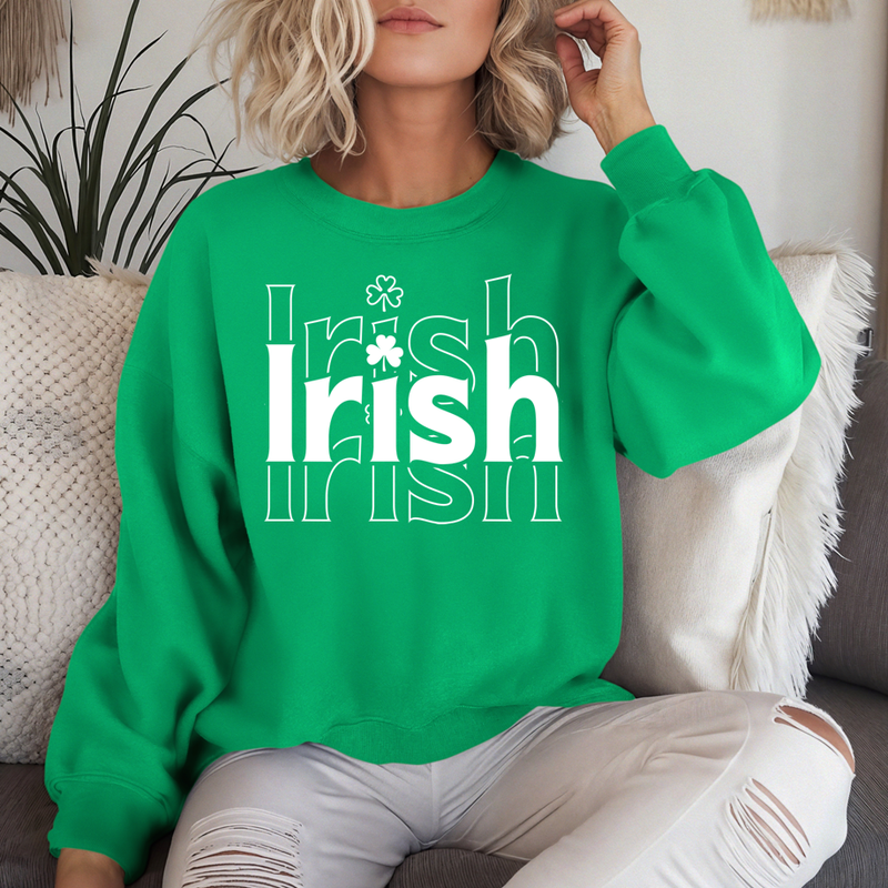 St. Patrick&#39;s Day IRISH Triples Unisex Gildan Crew Sweatshirt