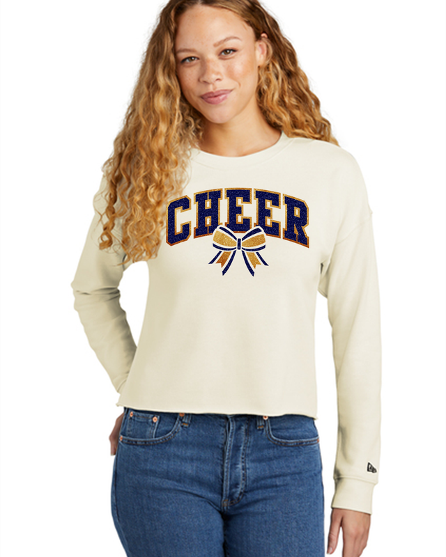 2025 FR MIDGET CHEER New Era® Women&#39;s Tri-Blend Fleece Crop Crew