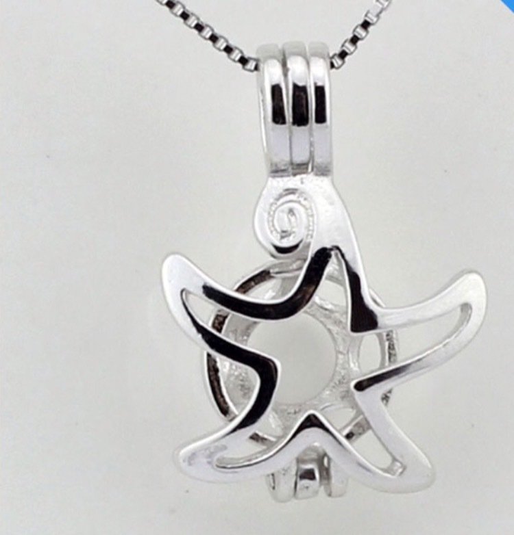 Starfish - Sterling Silver Cage Pendant