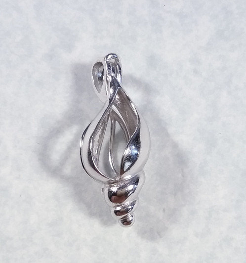 Conch shell- Sterling Silver cage Pendant