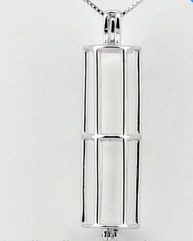  Cylinder  -  sterling silver cage pendant