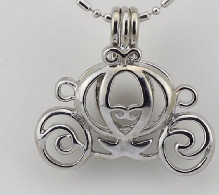  Carriage -  sterling silver cage pendant 