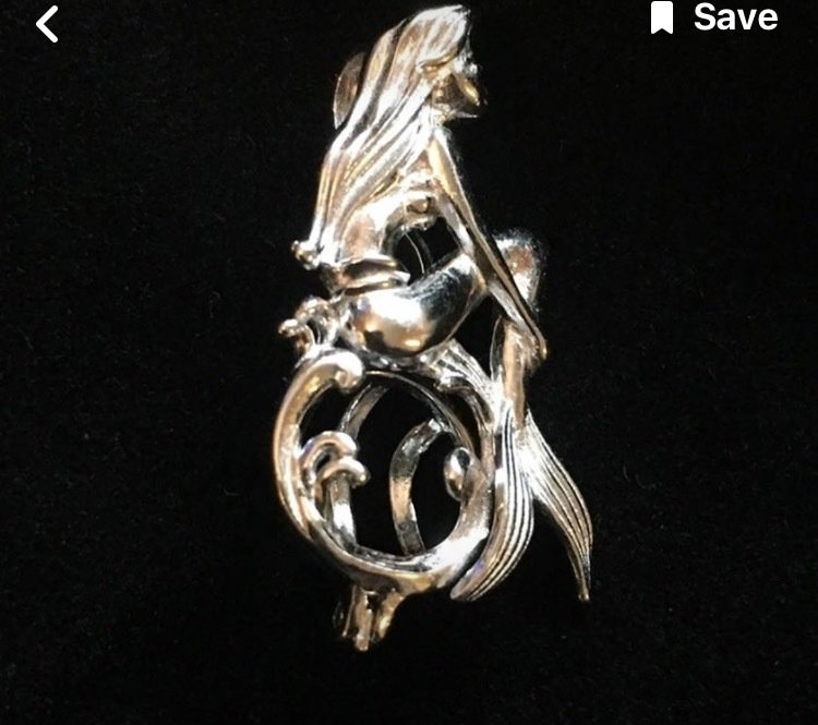 Sitting Mermaid - Sterling Silver cage pendant