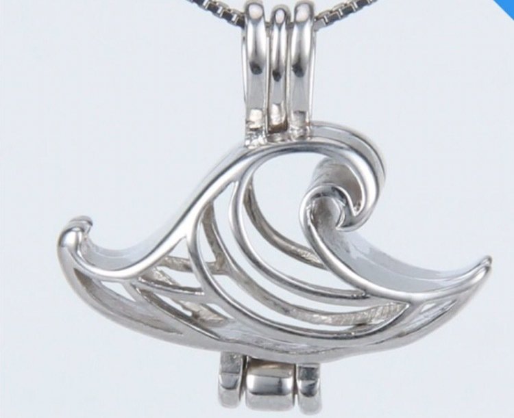 Wave -  sterling silver cage Pendant