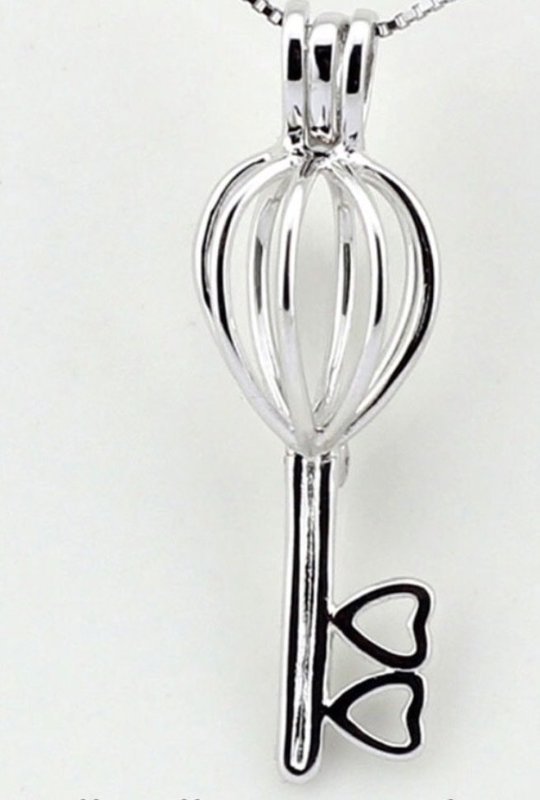 Key to my Heart - Sterling Silver Cage Pendant