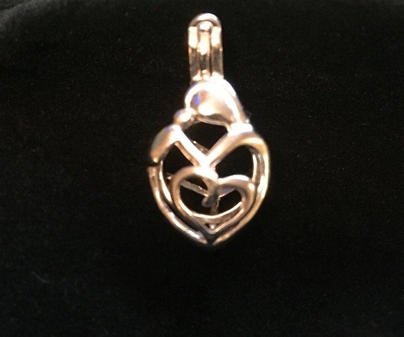 Mother and Child - Sterling silver cage pendant