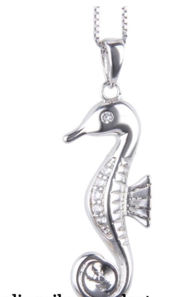 Seahorse - Sterling Silver mounted pendant
