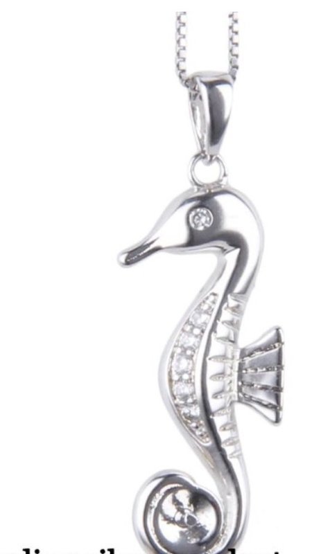 Seahorse - Sterling Silver mounted pendant
