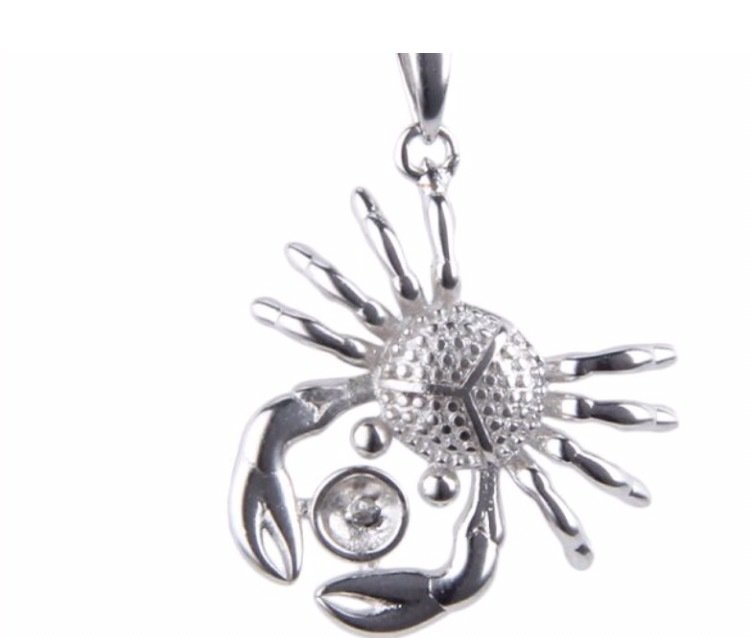 Crab - Sterling Silver mounted pendant