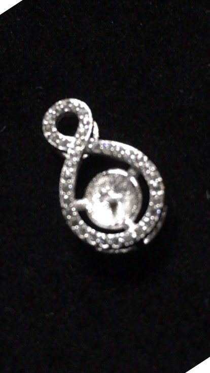 Twisted pendant - Sterling Silver mounted pendant