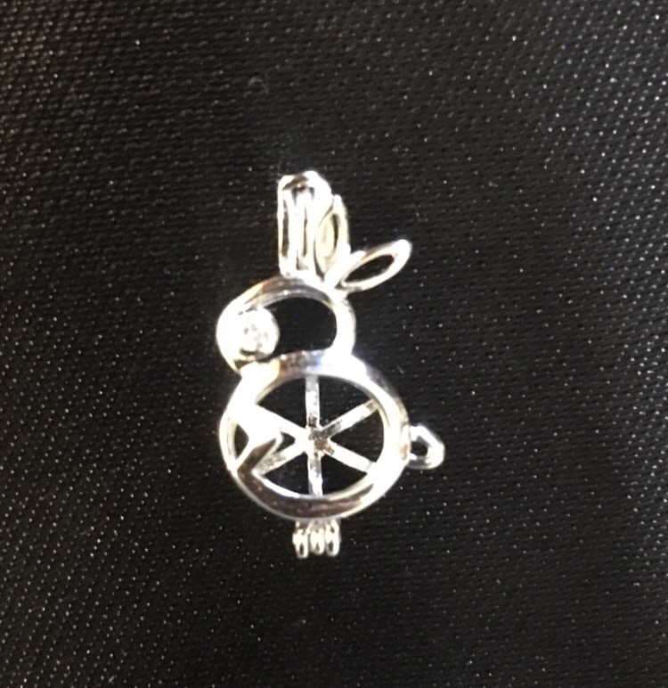 Bunny - Sterling Silver Cage Pendant 