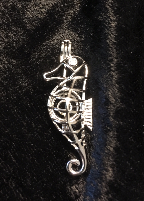 Seahorse- Sterling Silver Cage Pendant 