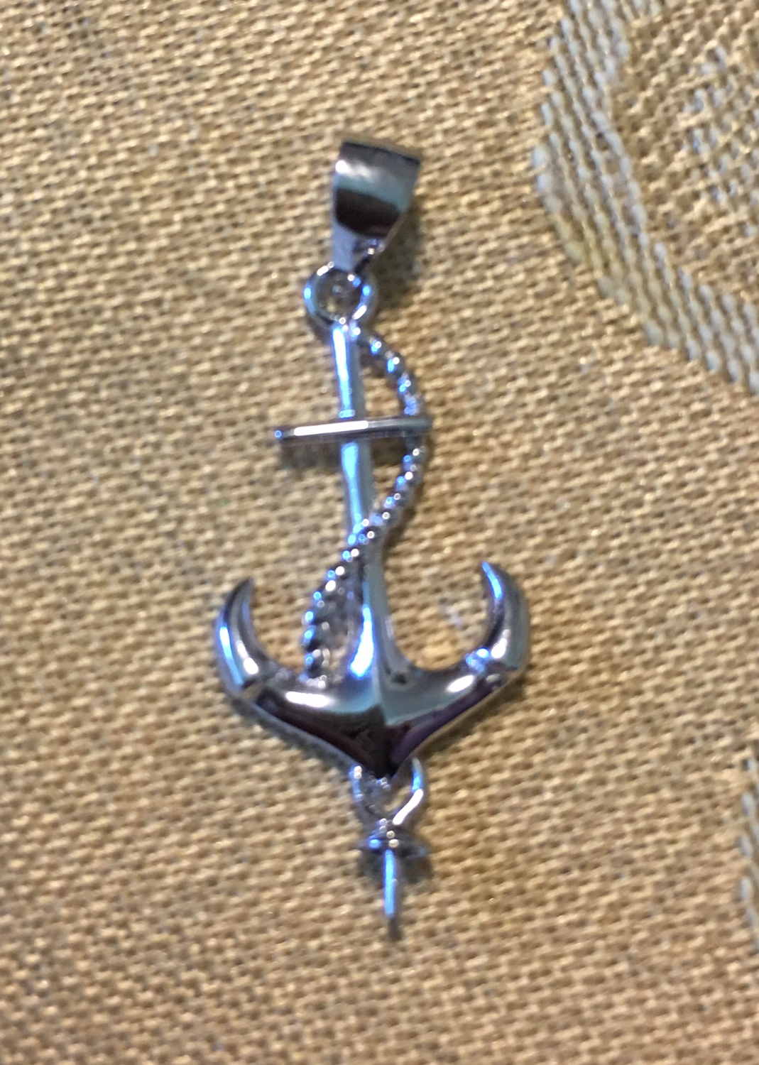 Anchor - Sterling Silver Mounted Pendant 