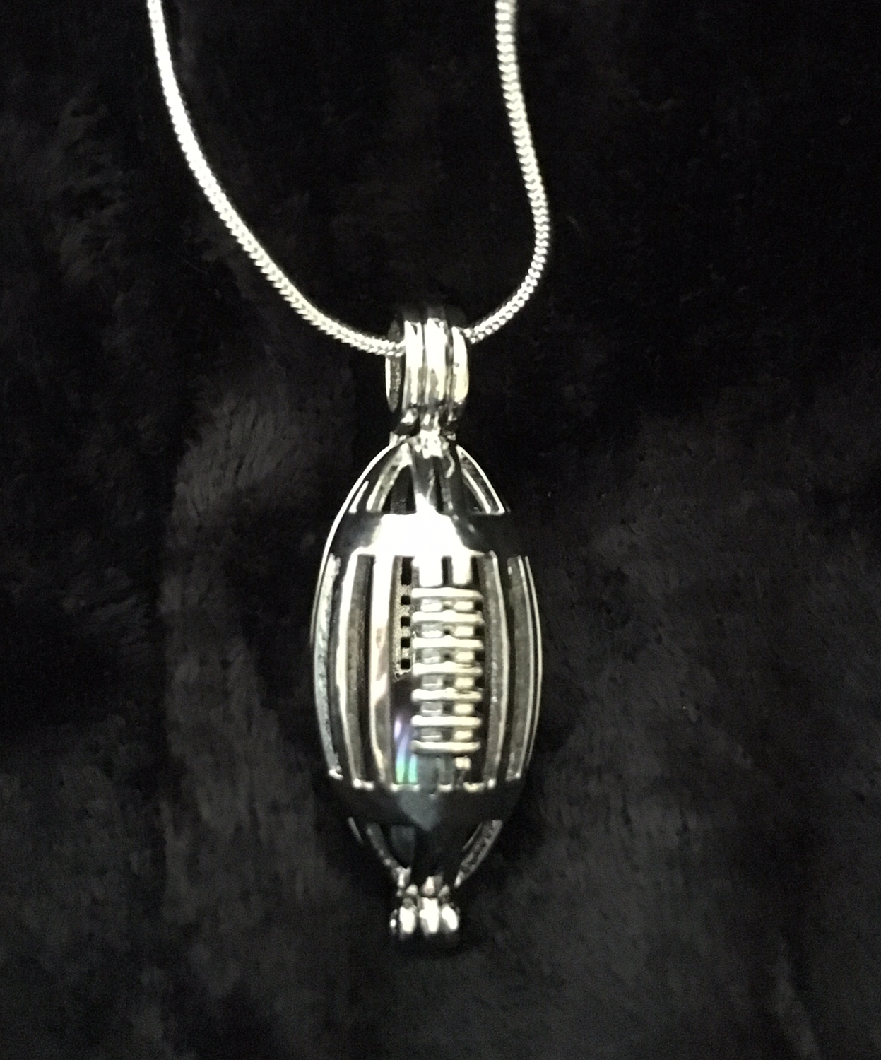 SILVER-PLATED Football Pendant