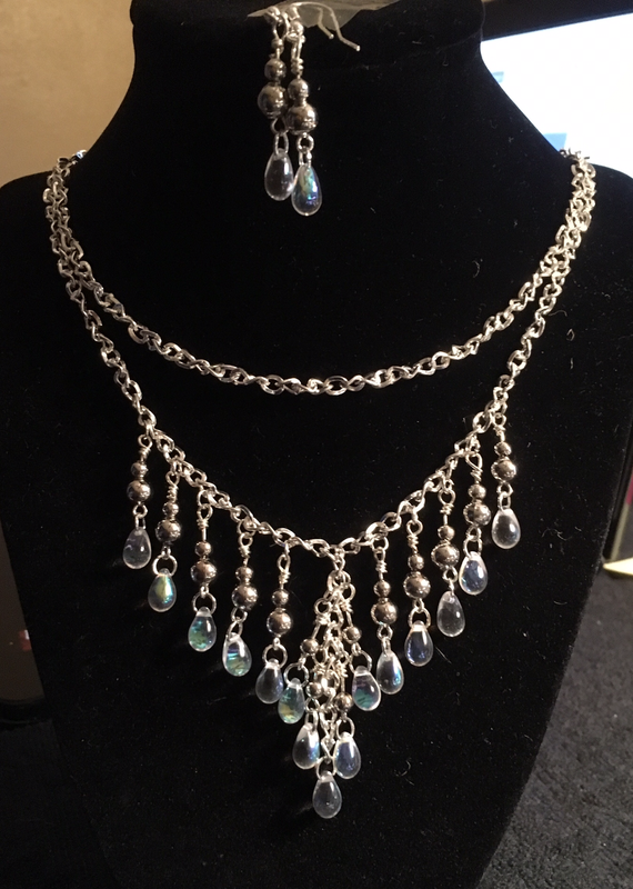 Rain Drop Necklace &amp; Earrings