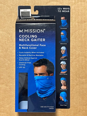 Mission Black Cooling Neck Gaiter 10" X 21” 108008