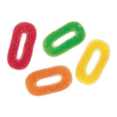 gekleurde en gesuikerde ringen