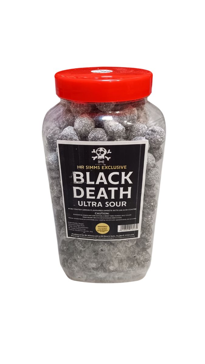Black death ultra sour ball per 3 verpakt!