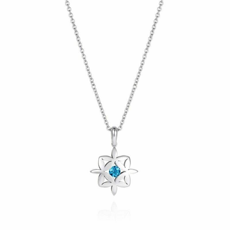 Yasmin Aquamarine Pendant 9k Rose Gold