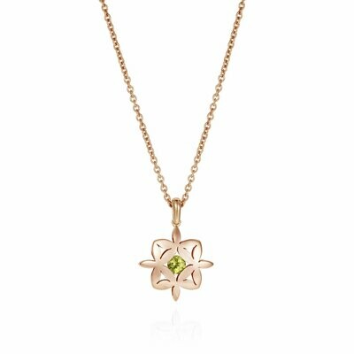 Yasmin Peridot Necklace 9k Rose Gold