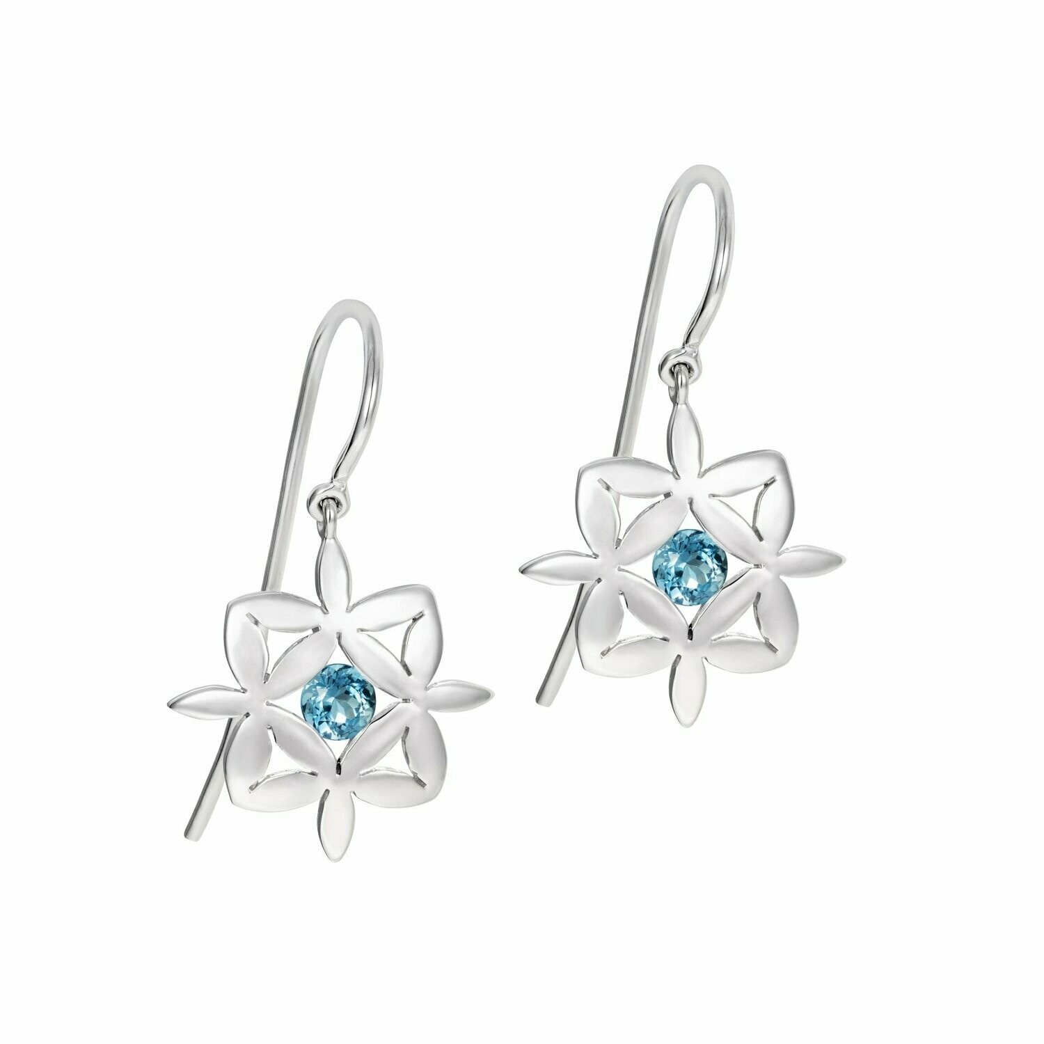 Yasmin Aquamarine Earrings 9k White Gold