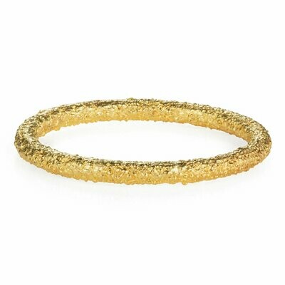 Twigs Stackable Textured Band 18k Yellow Gold