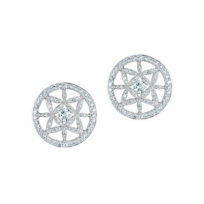 Yasmin Crown Platinum Diamond Earrings