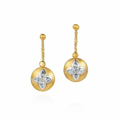 Extendable Rose Cut Diamond Earrings 24k Gold Platinum