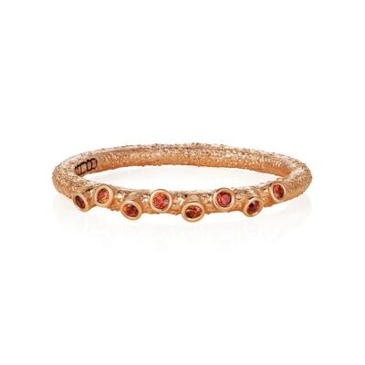 Twigs and Buds Stackable Band 18k Rose Gold Orange Sapphires