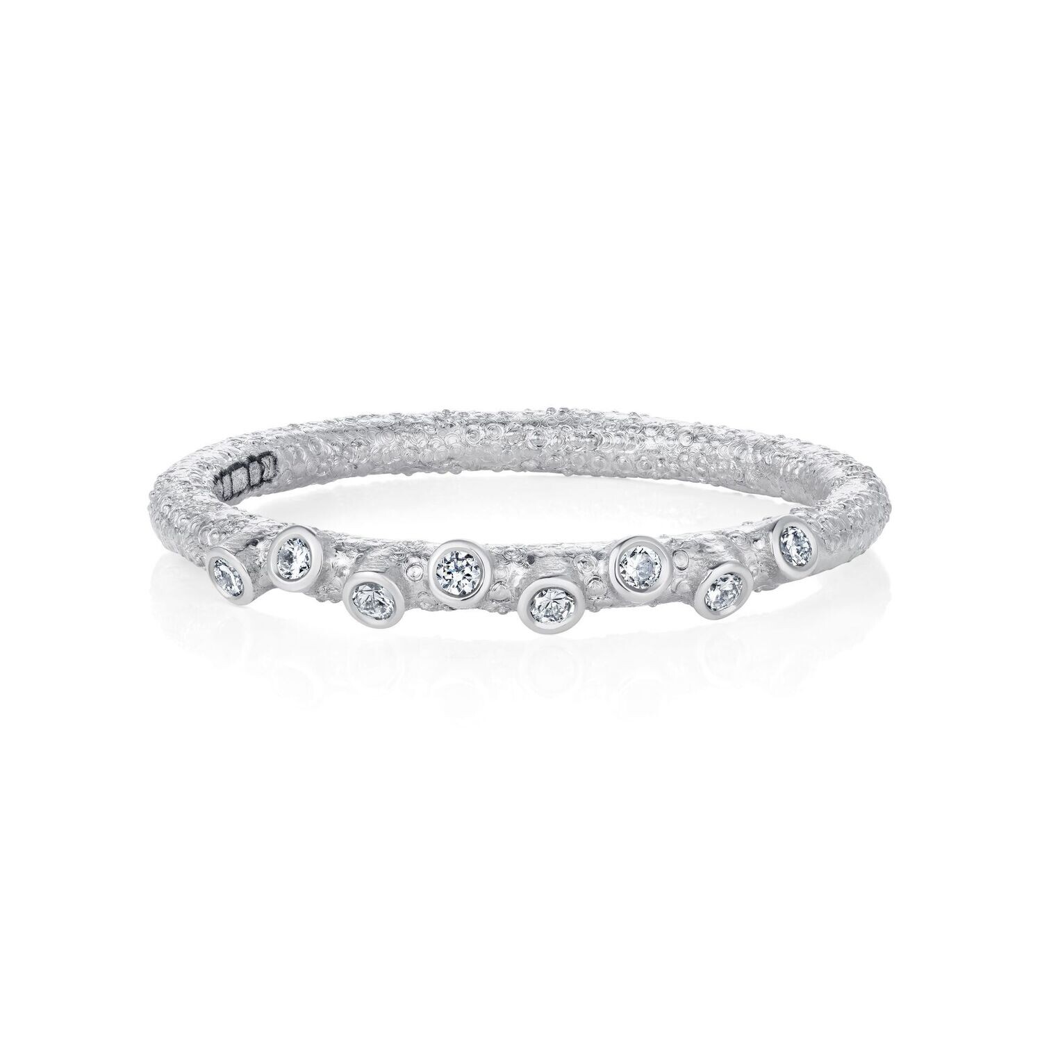 Twigs and Buds Stackable Band Platinum Diamonds