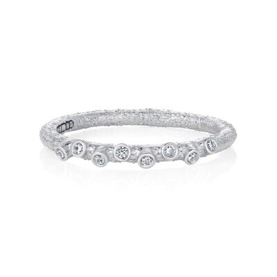 Twigs and Buds Stackable Band Platinum Diamonds