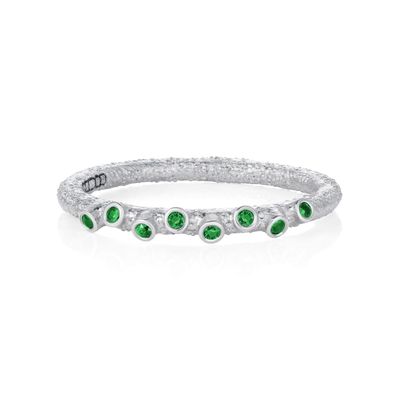 Twigs and Buds Stackable Band Platinum Emeralds Twigs and Buds Stackable Band Platinum Emeralds