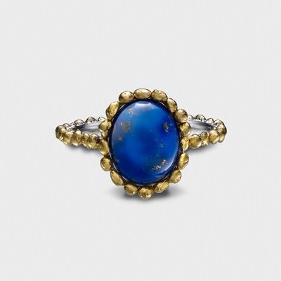 Saisons Nile Blue Oval Lapis Ring 24k Gold