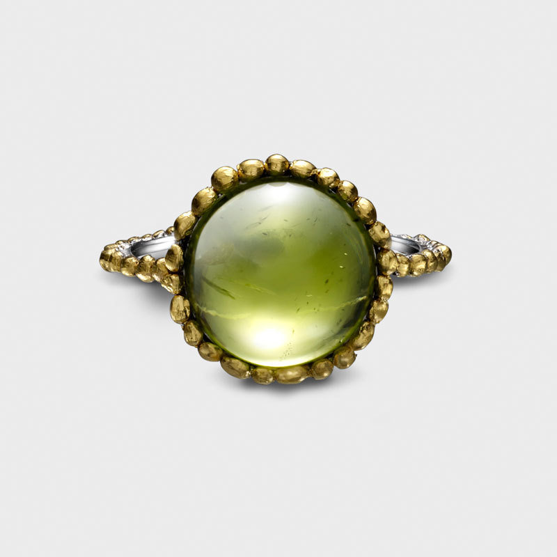 Saisons Lime Green Peridot Ring 24k Gold