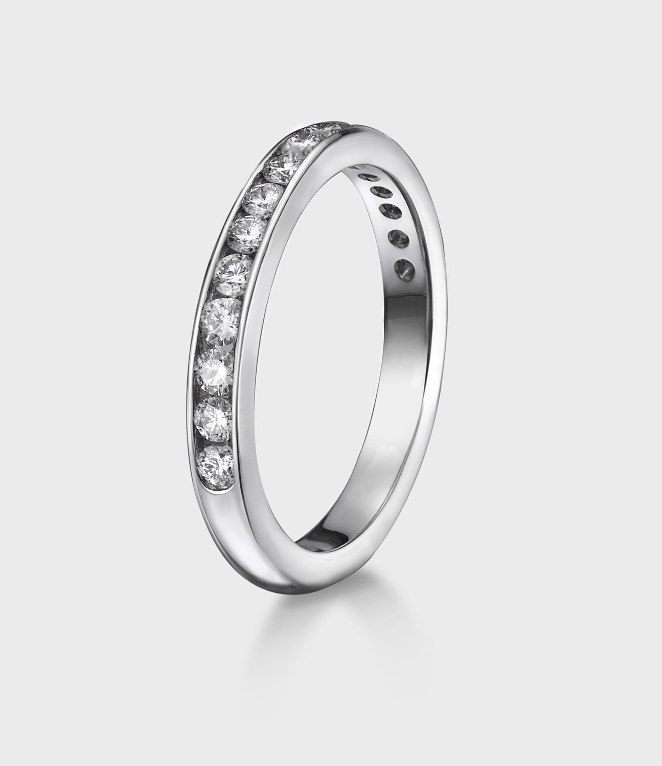 0.48ct Diamond Eternity Ring Channel Set 18k White Gold